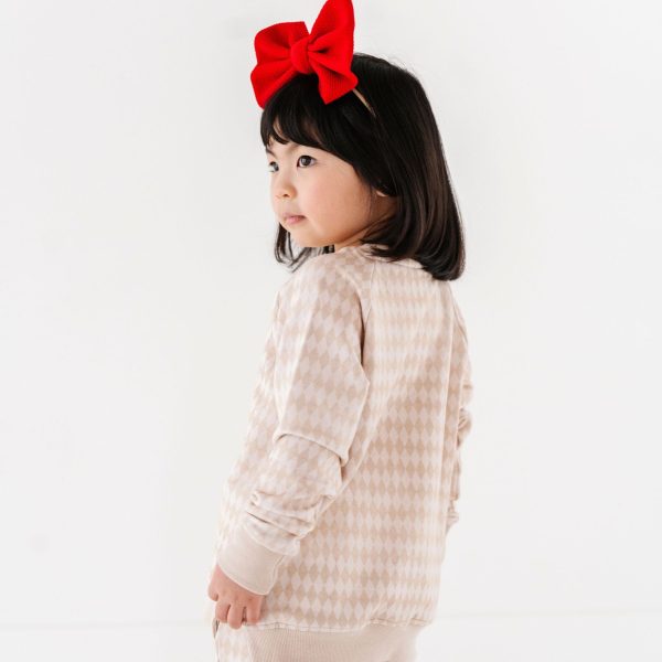 Tan Argyle Jogger Set For Sale - Image 3