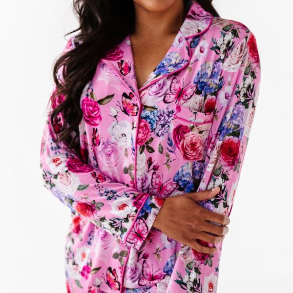 Make My Heart Flutter Women s Collar Shirt & Pants Set on Sale - Image 5