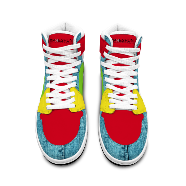Denim Color Blocked Unisex Basketball Sports Shoe Online now - Image 2