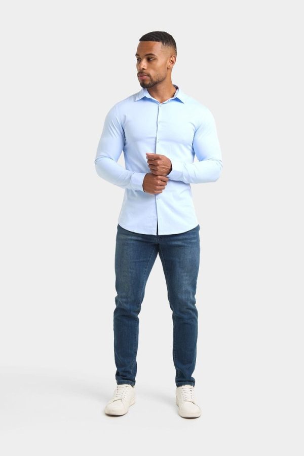 Bamboo Shirt in Pale Blue Cheap - Image 5