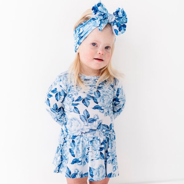 My Something Blue Ruffle Dress - Long Sleeves Discount - Image 4