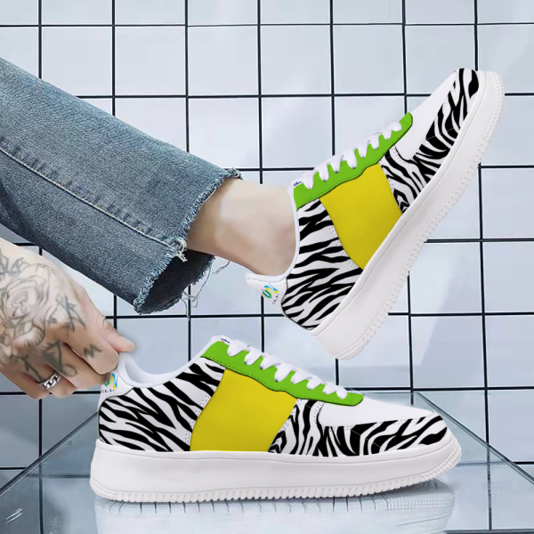Zebra Print Lemon & Lime Unisex Leisure Sports Shoes Fashion - Image 5