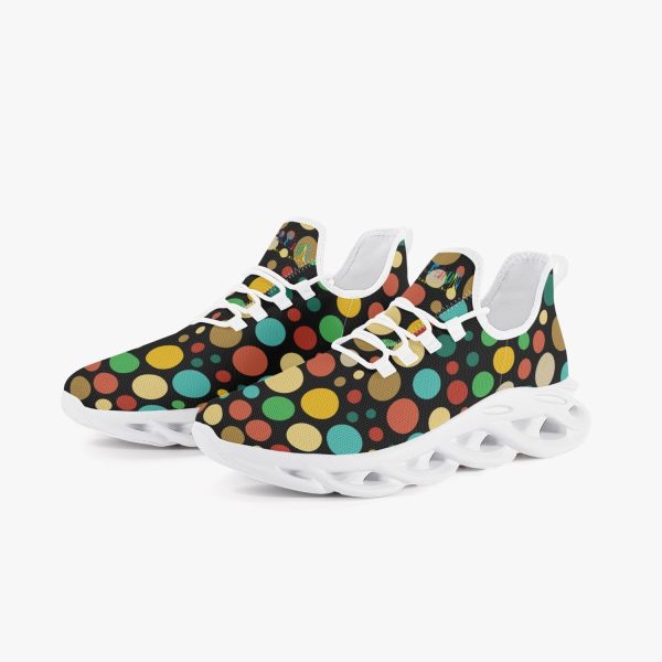 Xpreshun Dots Bounce Mesh Knit Sneakers - White Online Sale