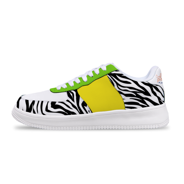 Zebra Print Lemon & Lime Unisex Leisure Sports Shoes Fashion - Image 2