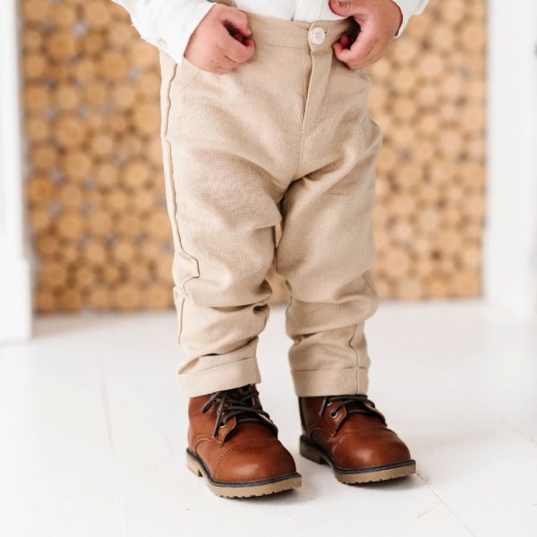 Chestnut Faux Leather Boots Online Hot Sale - Image 4