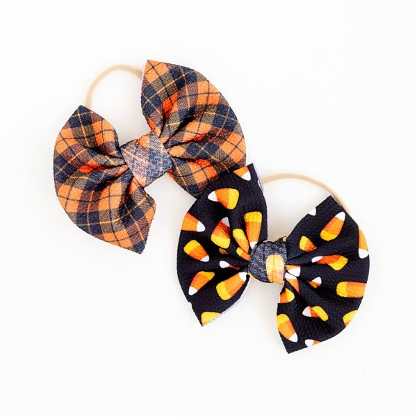 Candy Corn Nylon Bow Set For Discount - Image 2