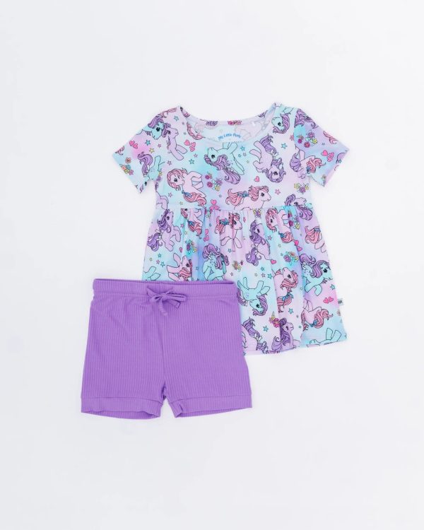 My Little Pony™: Ombre Clouds Girls Short Sleeve Top & Shorts Set Cheap - Image 2