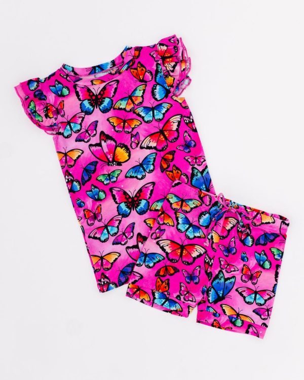 You Give Me Butterflies Cap Sleeve Shirt & Shorts Set Supply - Image 2