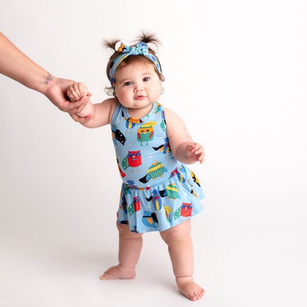 Owl Save The Day Racer Back Ruffle Dress For Sale - Image 3