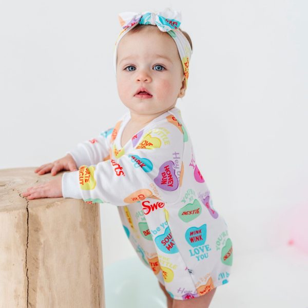 Sweethearts® Colorful Candy Hearts Sweatshirt Bubble Romper Online Sale - Image 5