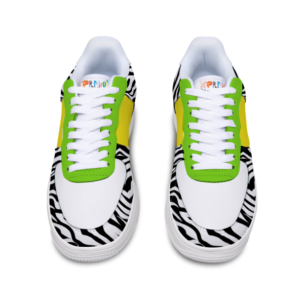 Zebra Print Lemon & Lime Unisex Leisure Sports Shoes Fashion - Image 3