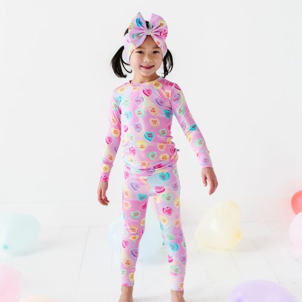 Sweethearts® Pink Pastel Hearts Two-Piece Pajama Set Cheap - Image 3