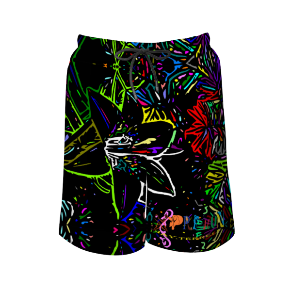 Abstract Flower Quick Drying Swim Trunks Beach Shorts with Mesh Lining Fashion