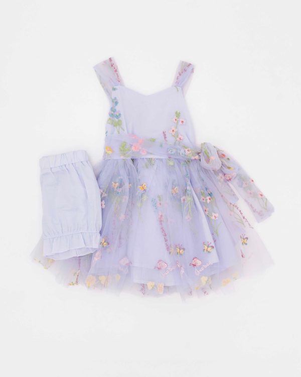 Wisteria Embroidered Floral Tulle Dress For Cheap - Image 2