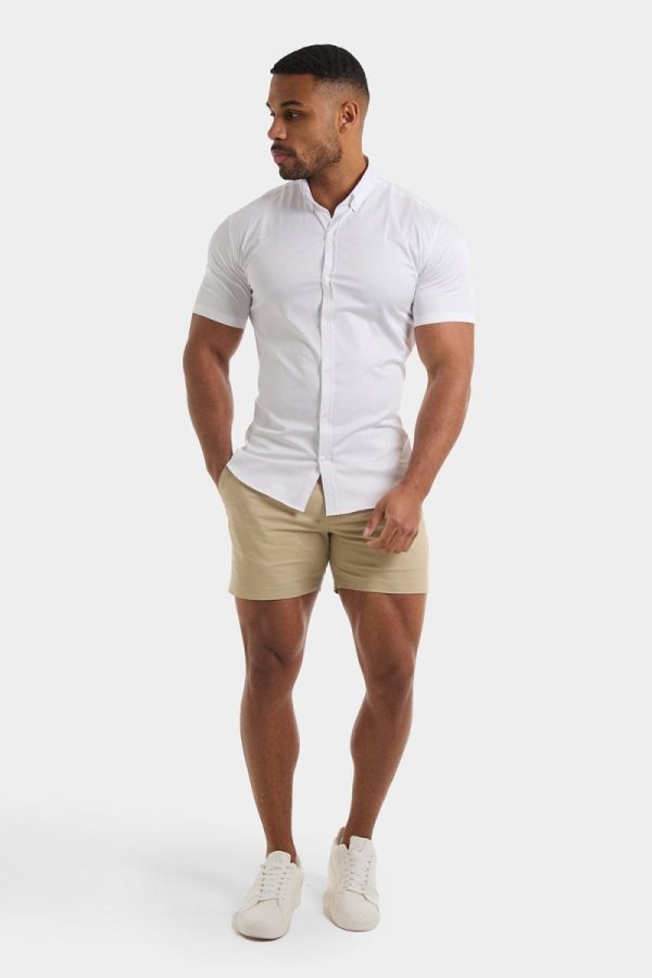 Athletic Fit Short Sleeve Signature Shirt in White For Cheap - Image 2