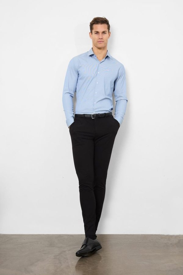 Performance Business Shirt in Navy White Micro Stripe For Discount - Image 5