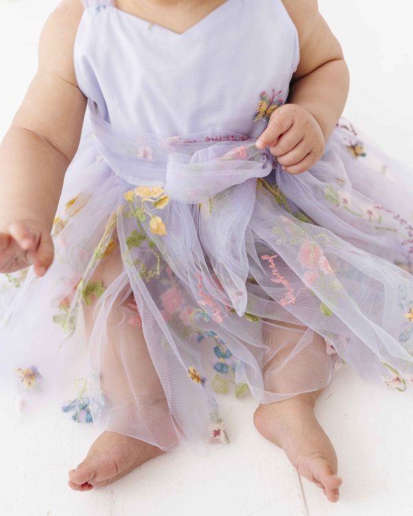 Wisteria Embroidered Floral Tulle Dress For Cheap - Image 5