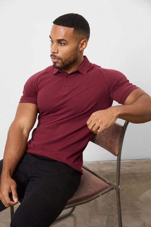 Athletic Fit Polo Shirt In Burgundy Online Sale - Image 5