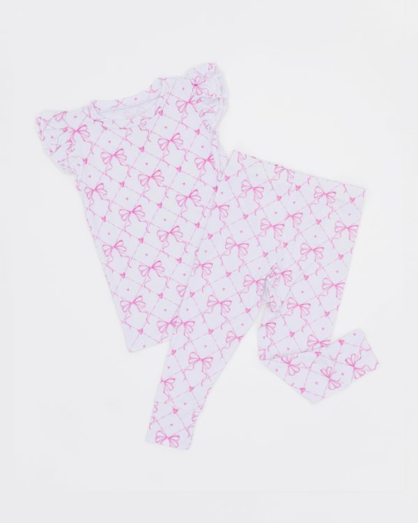 Take A Bow Two-Piece Pajama Set - Short Sleeve Supply - Image 2