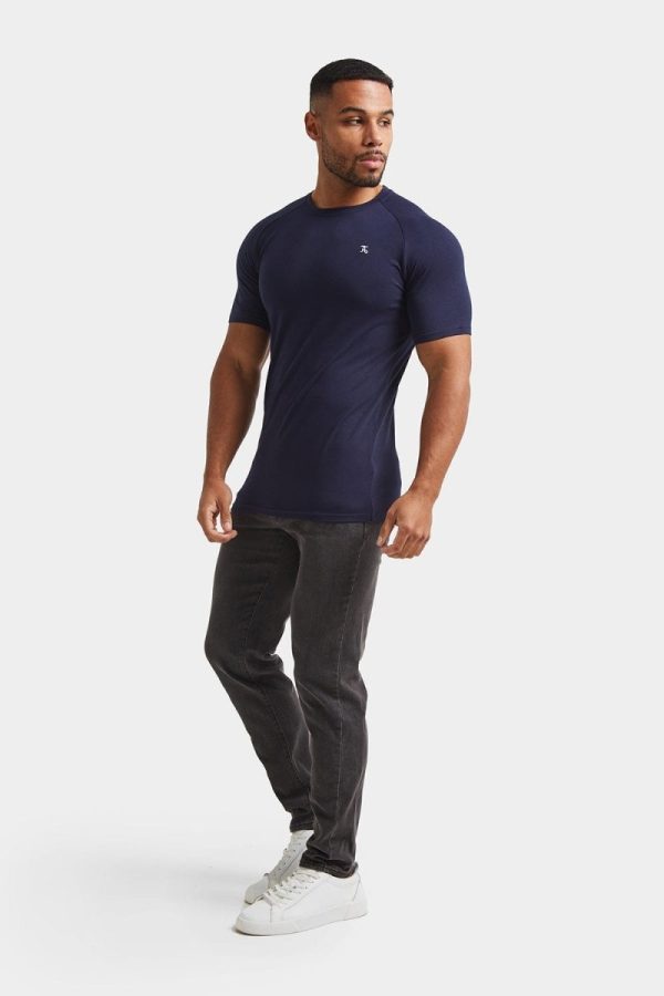 Premium Athletic Fit T-Shirt in True Navy For Cheap - Image 2
