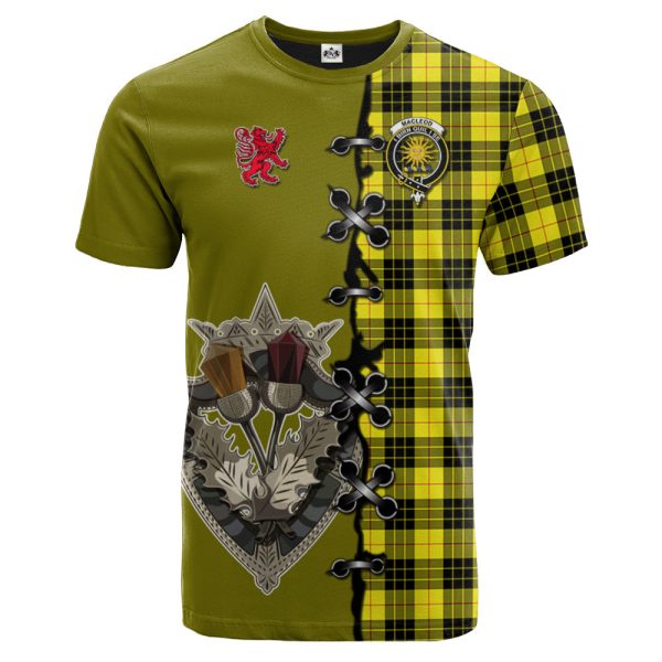 MacLeod of Lewis Modern Tartan T-shirt - Lion Rampant And Celtic Thistle Style For Cheap
