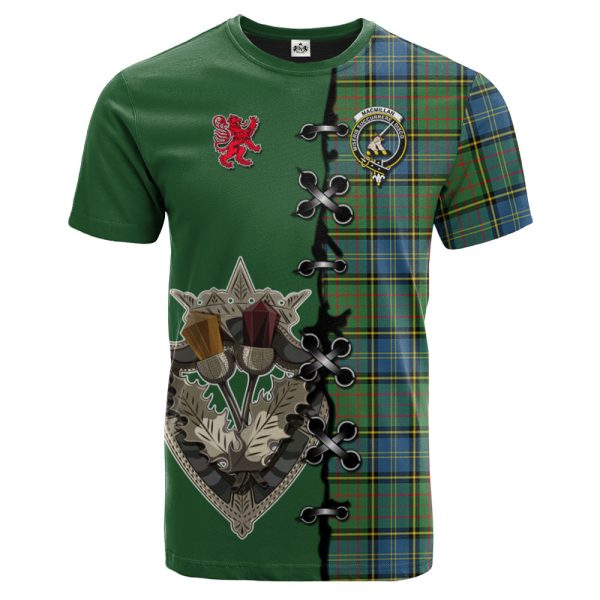 MacMillan Hunting Ancient Tartan T-shirt - Lion Rampant And Celtic Thistle Style Online