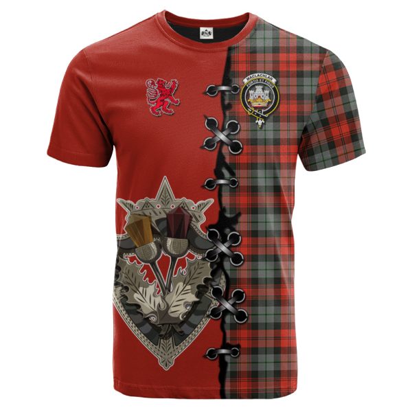 MacLachlan Weathered Tartan T-shirt - Lion Rampant And Celtic Thistle Style Online Hot Sale
