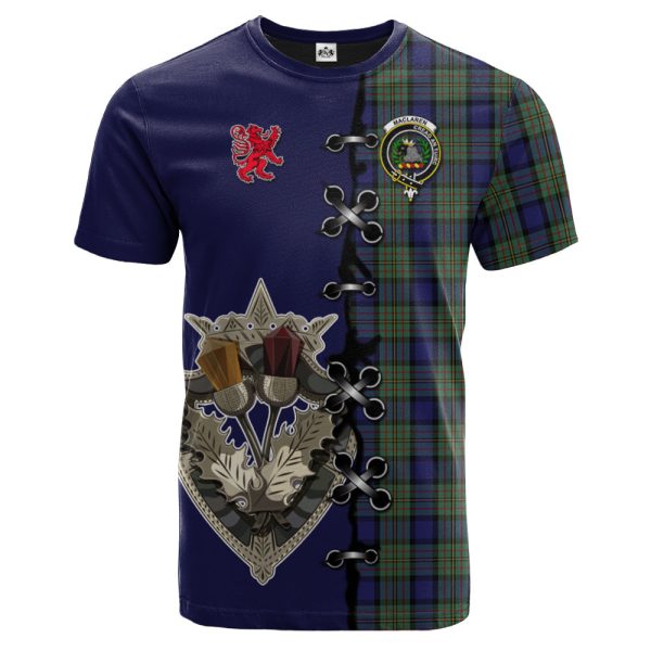 MacLaren Tartan T-shirt - Lion Rampant And Celtic Thistle Style Online Hot Sale