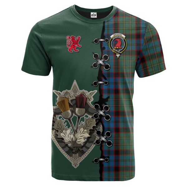 MacNicol Hunting Tartan T-shirt - Lion Rampant And Celtic Thistle Style Cheap