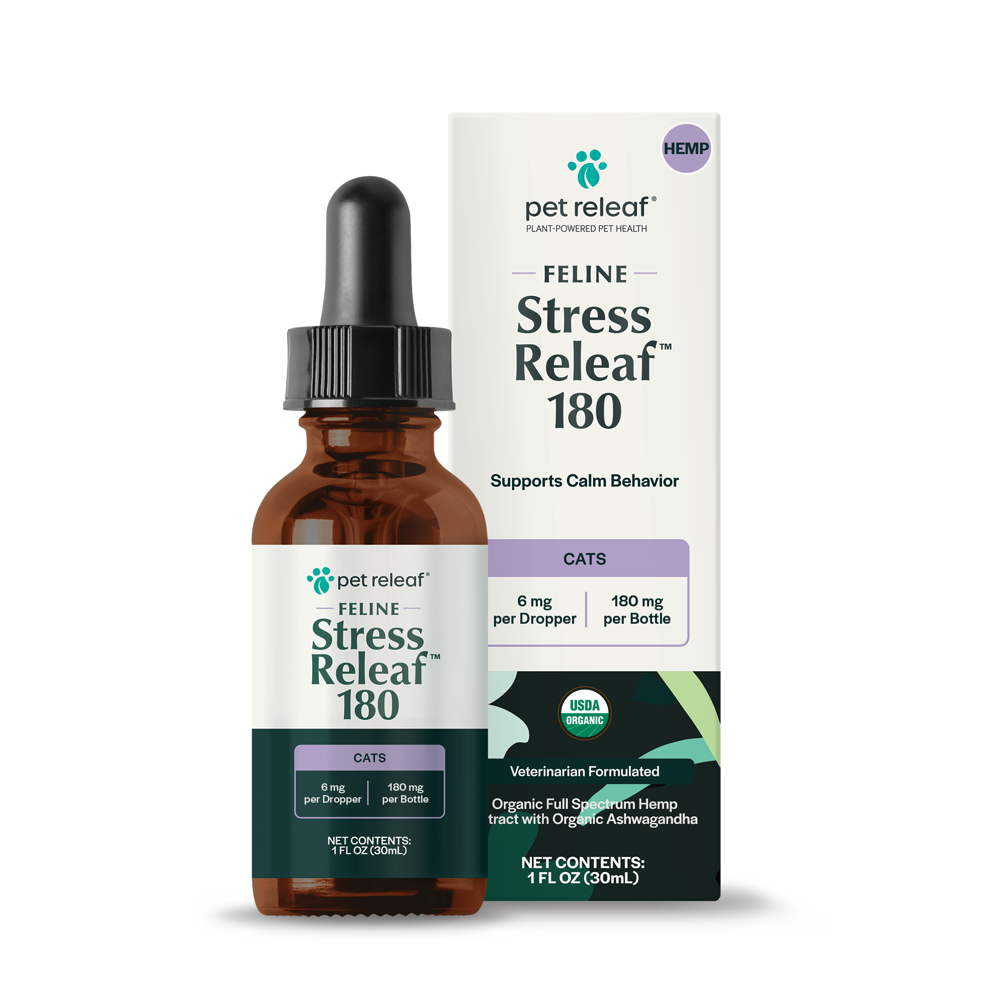 Pet Releaf Feline Stress Releaf 180mg Hemp Oil for Cats Online Hot Sale